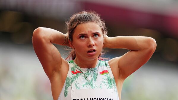 Легкоатлетка Кристина Тимановская из Беларуси на Олимпийских играх в Токио - Sputnik Кыргызстан