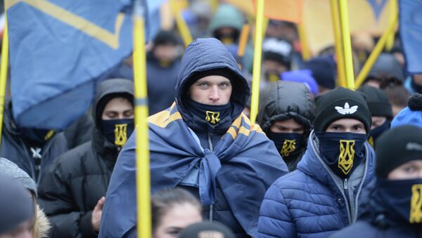 Участники акции в Киеве, посвященной годовщине начала событий на Майдане. Архивное фото - Sputnik Кыргызстан