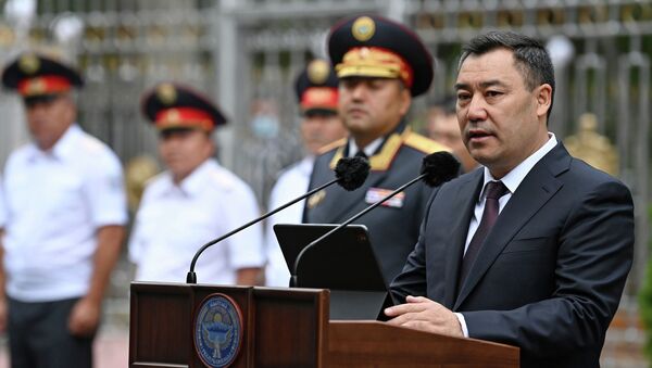 Президент Садыр Жапаров во время выступления - Sputnik Кыргызстан
