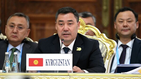 Президент Кыргызстана Садыр Жапаров на заседании Совета глав государств-членов ШОС в Душанбе, Таджикистан. 17 сентября 2021 года - Sputnik Кыргызстан