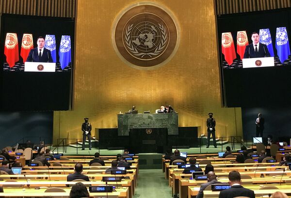 Выступление президента Садыра Жапарова на 76-й сессии Генеральной Ассамблеи ООН - Sputnik Кыргызстан