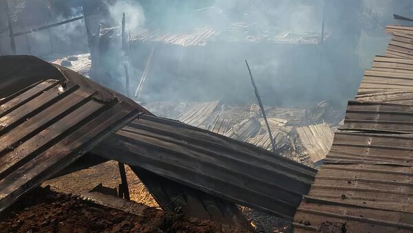 Пожар в сарае в селе Александровка - Sputnik Кыргызстан
