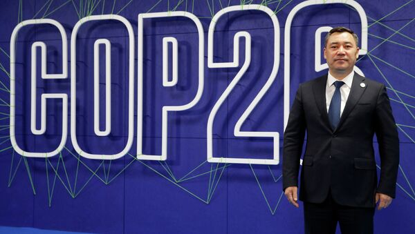 Президент Садыр Жапаров на полях саммита мировых лидеров 26-й конференции сторон рамочной конвенции ООН об изменении климата в Глазго. 2 ноября 2021 года - Sputnik Кыргызстан