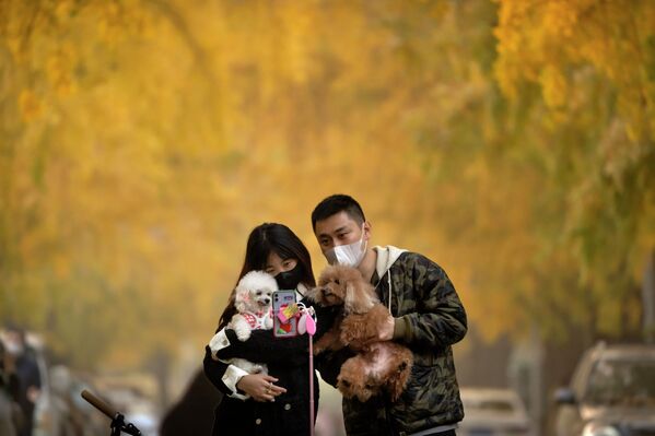 Молодые люди позируют для фото в Пекине - Sputnik Кыргызстан