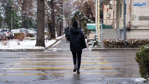 Девушка переходит дорогу в Бишкеке. Архивное фото  - Sputnik Кыргызстан