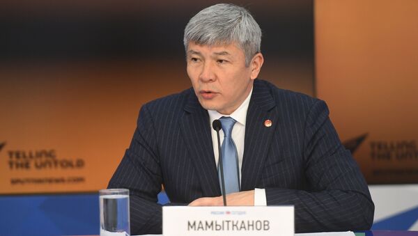 Министр Евразийской экономической комиссии по таможенному сотрудничеству Максат Мамытканов во время видеомоста Sputnik - Sputnik Кыргызстан