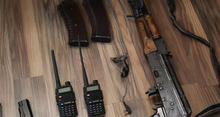 Оружия, обнаруженные у группы подозреваемых задержанных в Ошской области по подозрению в вооруженном разбое