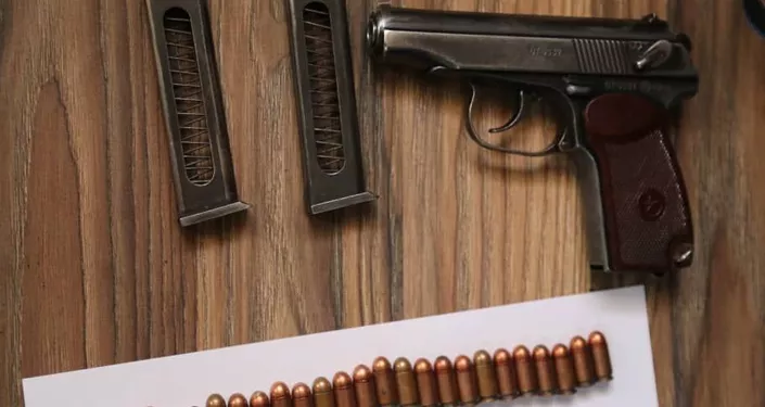 Оружия, обнаруженные у группы подозреваемых задержанных в Ошской области по подозрению в вооруженном разбое