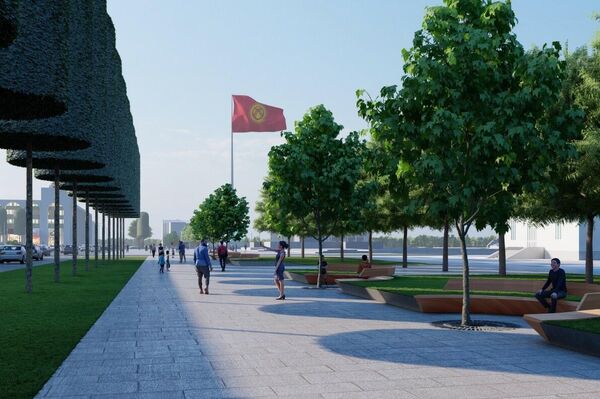 Эскизы проекта по ревитализации площади Ала-Тоо в Бишкеке - Sputnik Кыргызстан