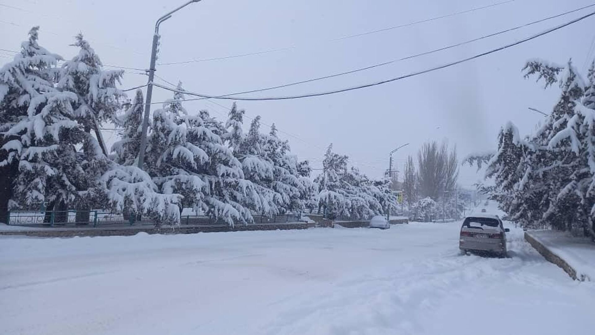 Обильное выпадение снега в Чолпон-Ате - Sputnik Кыргызстан, 1920, 04.02.2022