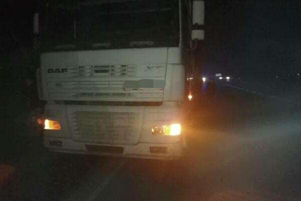 В Ысык-Атинском районе на 29-м километре объездной трассы Бишкек — Нарын — Торугарт столкнулись грузовой автомобиль DAF и легковушка Toyota Prius, погиб один человек - Sputnik Кыргызстан