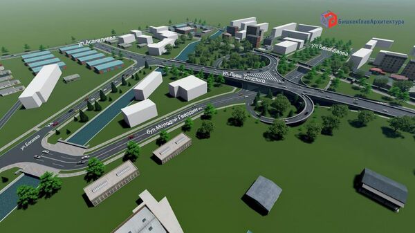 Проект строительства транспортного узла на пресечении проспекта Молодой Гвардии и улицы Льва Толстого - Sputnik Кыргызстан