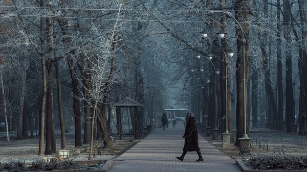 Женщина идет по проспекту Эркиндик ранним утром в Бишкеке. Архивное фото  - Sputnik Кыргызстан