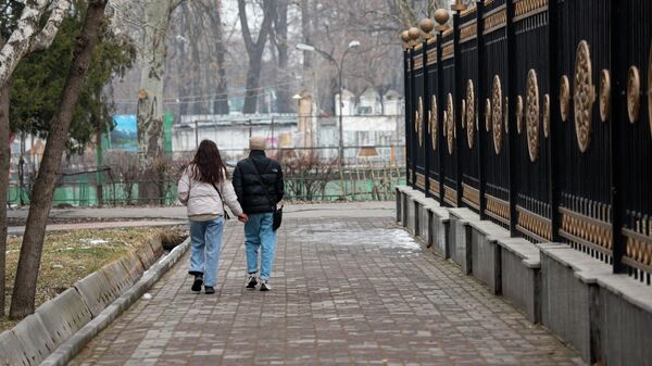 Пара гуляет по парку Панфилова в День всех влюбленных в Бишкеке. Архивное фото - Sputnik Кыргызстан