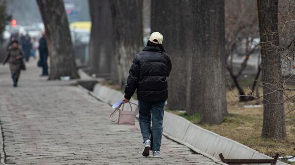 Девушка идет по улице в Бишкеке - Sputnik Кыргызстан