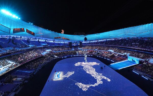 Пекинде өткөн XXIV Кышкы Олимпиада оюндарынын жабылыш салтанатындагы Италиянын картасы - Sputnik Кыргызстан