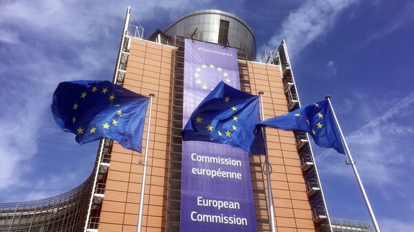 Флаги Европейского союза возле штаб-квартиры ЕС в Брюсселе. Архивное фото - Sputnik Кыргызстан