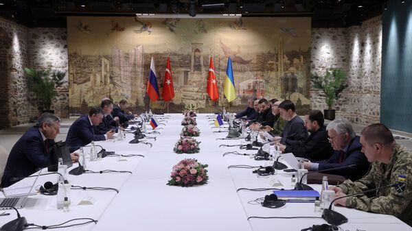 Российско-украинские переговоры во дворце Долмабахче в Стамбуле.  - Sputnik Кыргызстан
