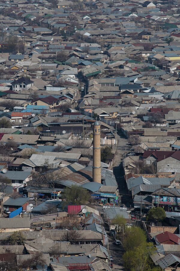 Вид на город Ош. В центре фото башня одной из городских  мечетей - Sputnik Кыргызстан