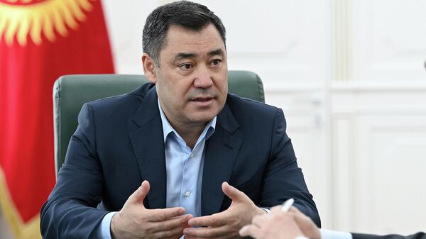 Президент Кыргызстана Садыр Жапаров во время интервью журналисту агентства Кабар - Sputnik Кыргызстан