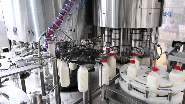 Производство молока в цехе. Архивное фото - Sputnik Кыргызстан