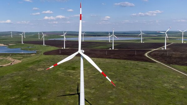 Ветроагрегаты ветряной электростанции. Архивное фото - Sputnik Кыргызстан