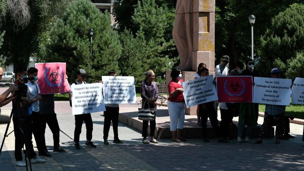 Митинг в Бишкек против строительства биолаборатории в казахстанском Кордае - Sputnik Кыргызстан