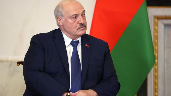 Президент Белоруссии Александр Лукашенко во время встречи с президентом РФ Владимиром Путиным - Sputnik Кыргызстан