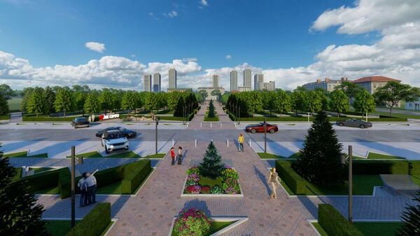 Эскиз нового сквера в жилмассиве Ак-Орго в городе Бишкек - Sputnik Кыргызстан