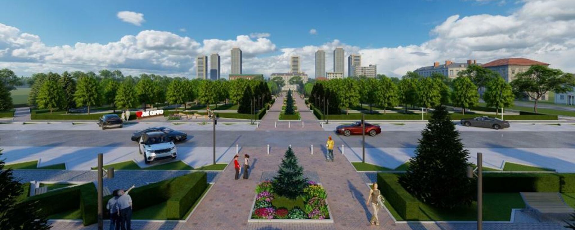 Эскиз нового сквера в жилмассиве Ак-Орго в городе Бишкек - Sputnik Кыргызстан, 1920, 28.06.2022