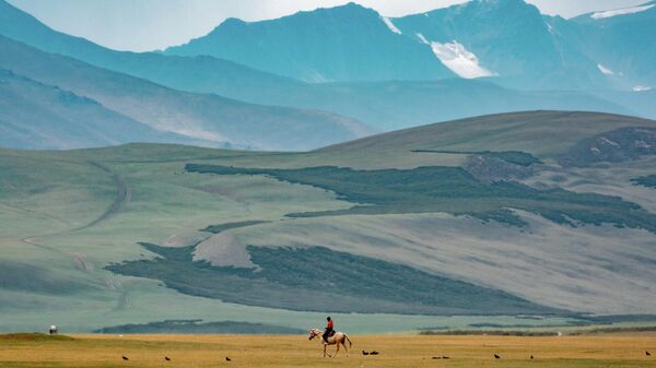 Мужчина верхом на лошади в Суусамырской долине. Архивное фото - Sputnik Кыргызстан