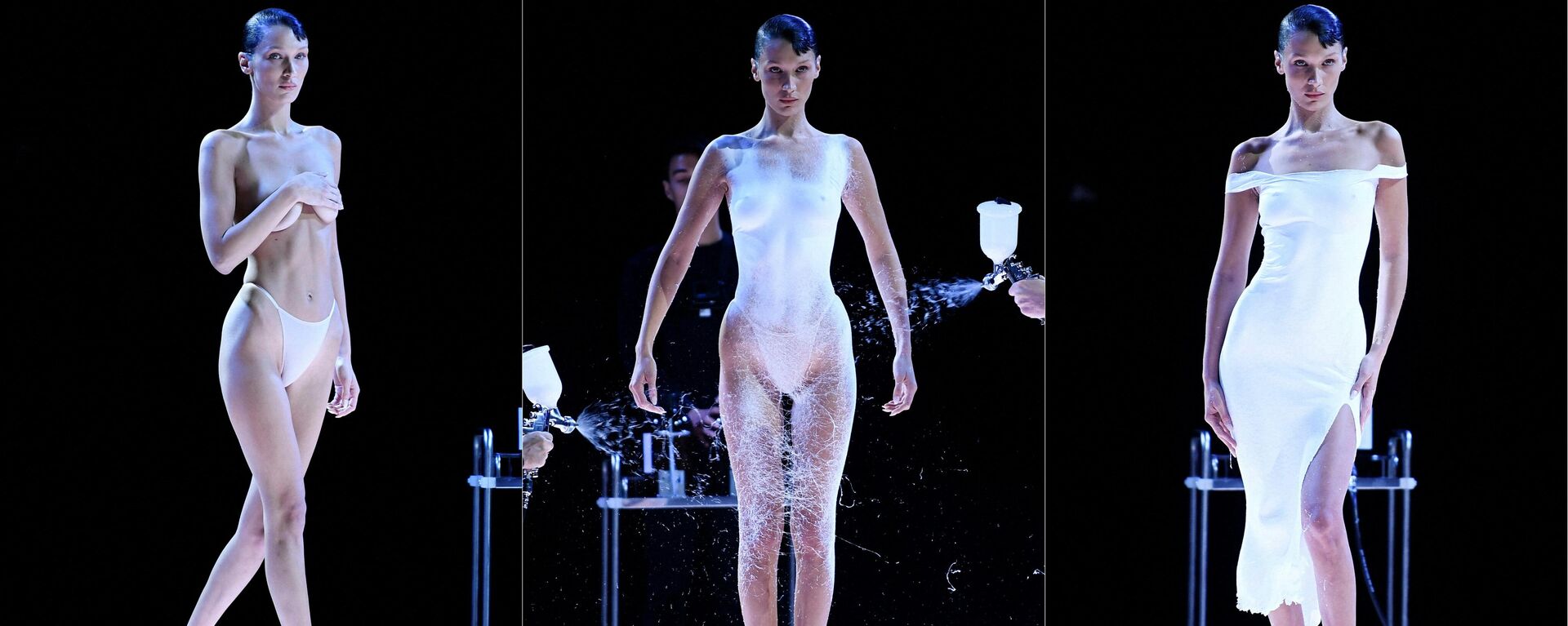Моделm Белла Хадид во время модного показа дизайнера Coperni на Недели моды в Париже 2022  - Sputnik Кыргызстан, 1920, 04.10.2022