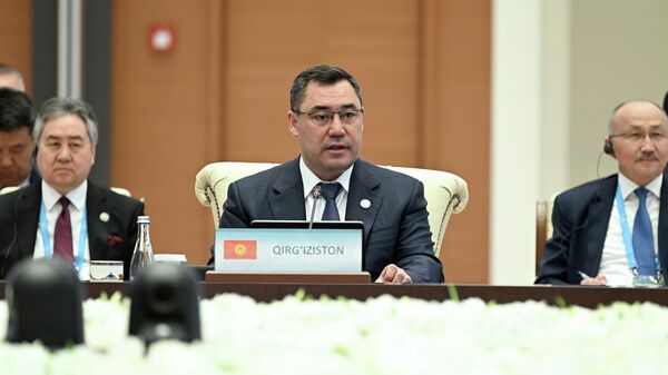 Президент Кыргызстана Садыр Жапаров на девятом заседании саммита глав стран — участниц ОТГ в Самарканде, Узбекистан - Sputnik Кыргызстан