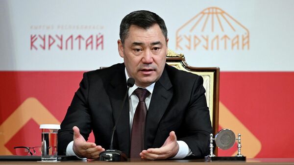 Президент КР Садыр Жапаров на первом Народном курултае в Бишкеке - Sputnik Кыргызстан