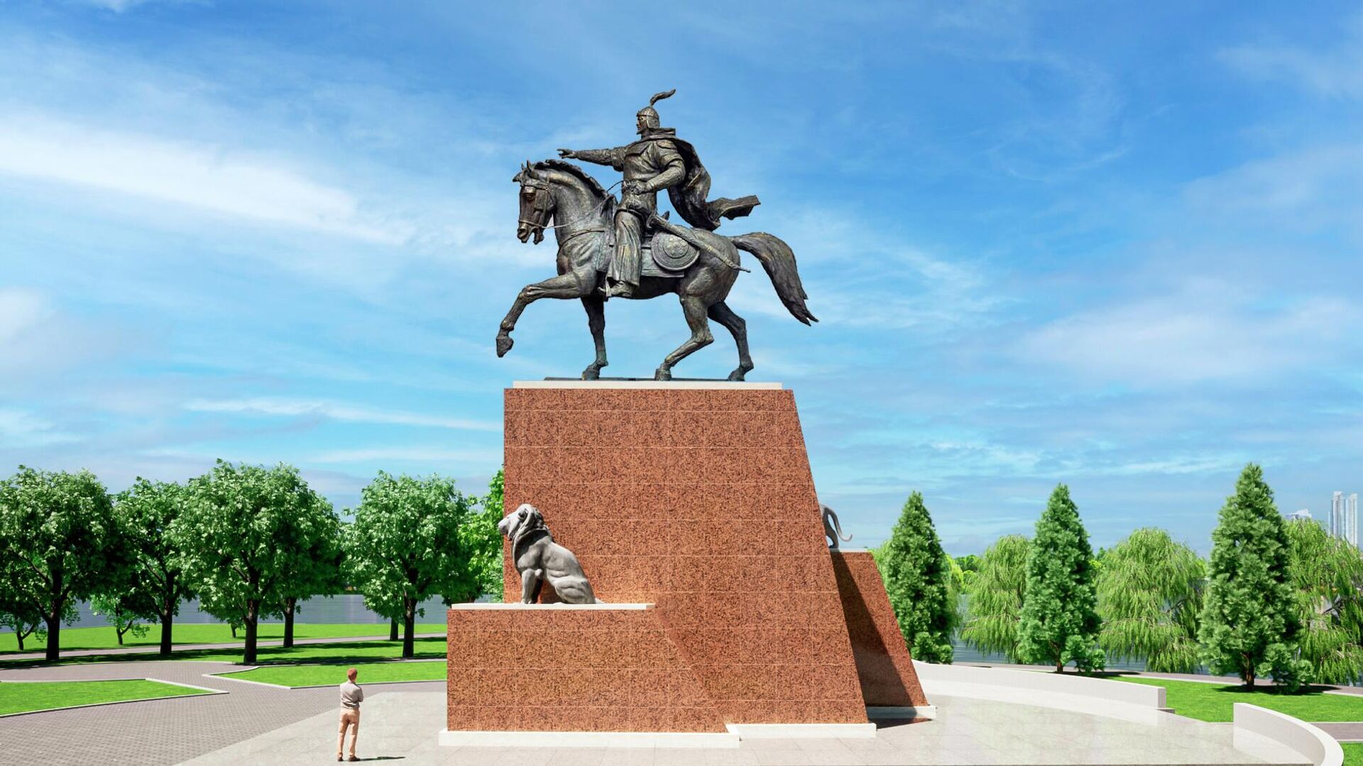 Эскизы памятника Манасу Великодушному, который будет установлен в Астане - Sputnik Кыргызстан, 1920, 02.12.2022