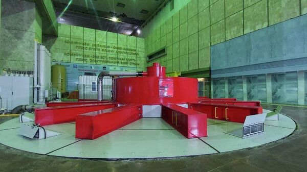 Строительно-монтажные работы четвертого гидроагрегата Токтогульской ГЭС. - Sputnik Кыргызстан