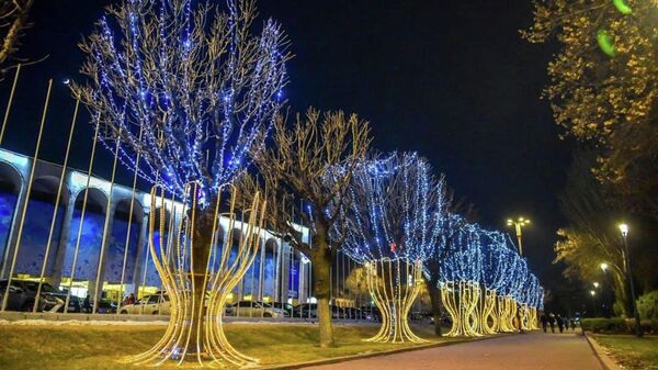 Новогоднее оформление площади Ала-Тоо в Бишкеке. - Sputnik Кыргызстан