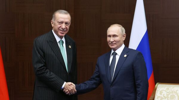 Президент РФ Владимир Путин и президент Турции Реджеп Тайип Эрдоган. Архивное фото - Sputnik Кыргызстан