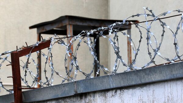 Колючая проволока на заборе исправительного учреждения. Архивное фото  - Sputnik Кыргызстан