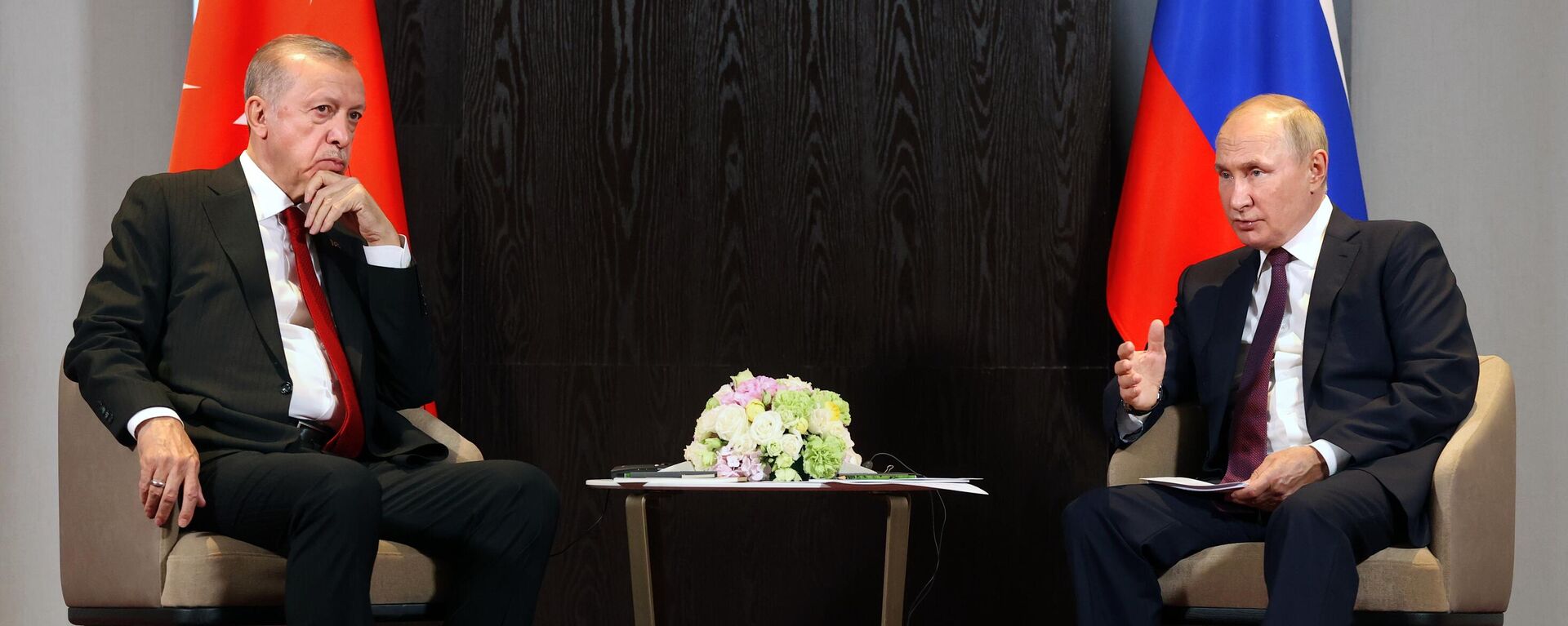 Президент РФ Владимир Путин и президент Турции Реджеп Тайип Эрдоган. Архивное фото - Sputnik Кыргызстан, 1920, 24.10.2023