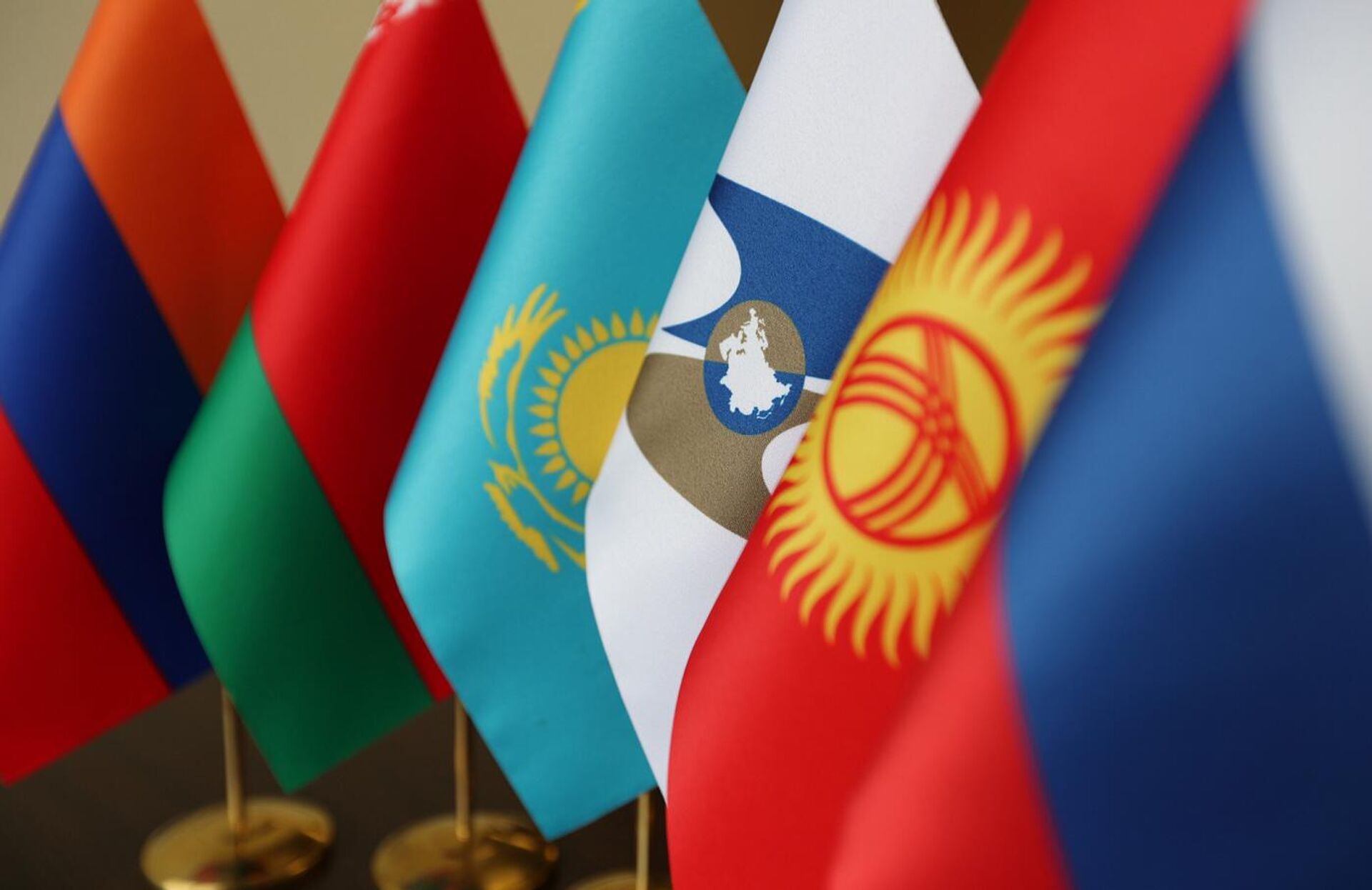 Флаги стран участников ЕАЭС - Sputnik Кыргызстан, 1920, 21.11.2023