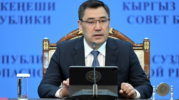 Президент Кыргызстана Садыр Жапаров на очередном заседание Совета безопасности КР - Sputnik Кыргызстан