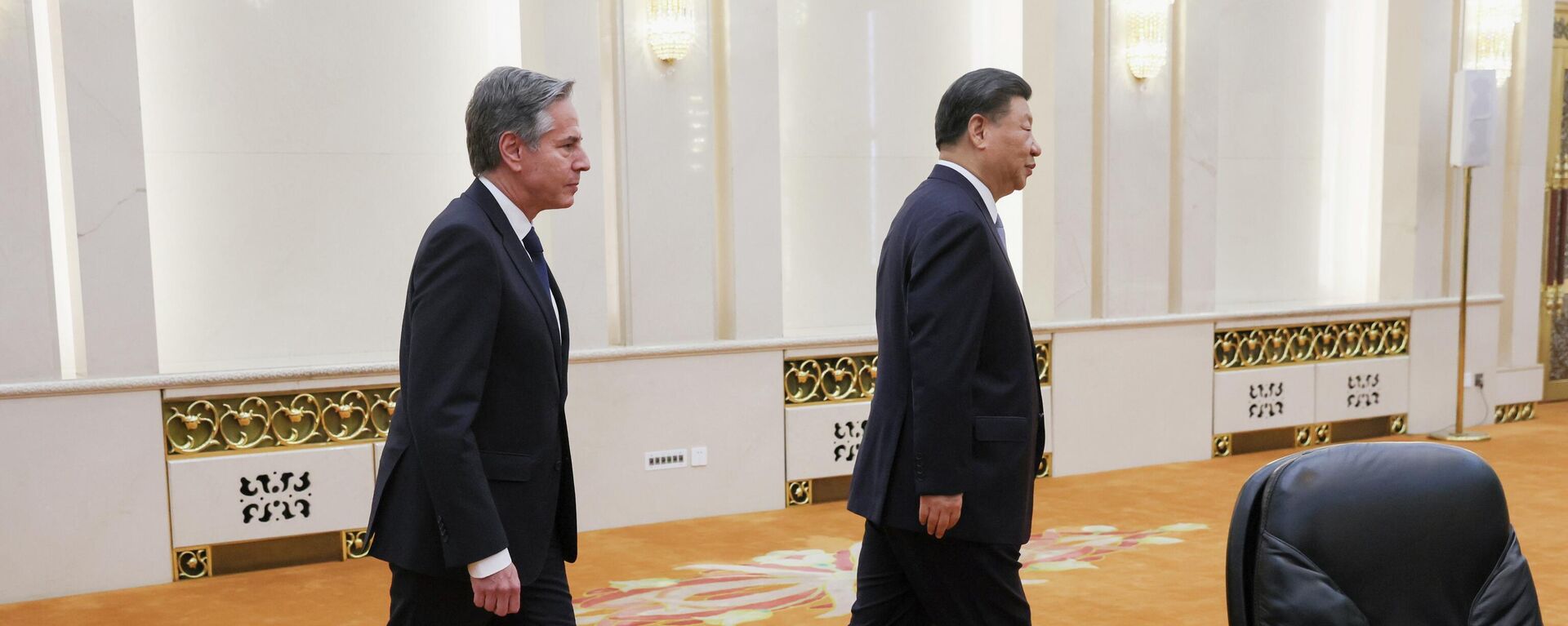 Госсекретарь США Энтони Блинкен во время встречи с президентом Китая Си Цзиньпином в Пекине - Sputnik Кыргызстан, 1920, 20.06.2023
