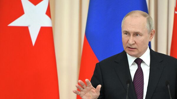 Президент РФ В. Путин провел переговоры с президентом Турции Р. Т. Эрдоганом - Sputnik Кыргызстан