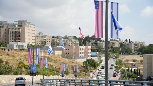 Флаги США и Израиля в Иерусалиме. Архивное фото - Sputnik Кыргызстан