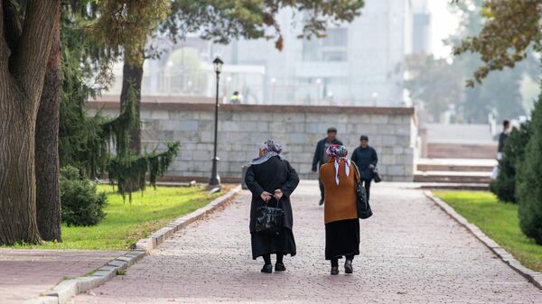 Пожилые женщины на прогулке в одном из парков Бишкека - Sputnik Кыргызстан