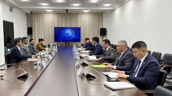 Встреча заместителя председателя кабмина Эдиля Байсалова с гендиректором Национальной логистической корпорации Пакистана (NLC), генералом Фаррухом Шахзад Рао - Sputnik Кыргызстан