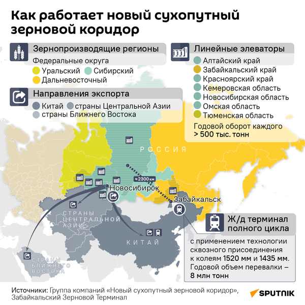 Как работает новый сухопутный зерновой коридор - Sputnik Кыргызстан