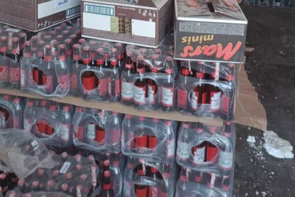 В них обнаружили 16 тысяч коробок с медицинскими препаратами, 19 тонн сахара, 9 тонн куриного мяса и более 18 тысяч бутылок спиртных и энергетических напитков - Sputnik Кыргызстан