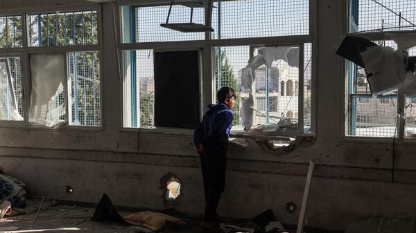 Газа секторундагы чабуулдан кийинки мектептин абалы. Архивдик сүрөт - Sputnik Кыргызстан